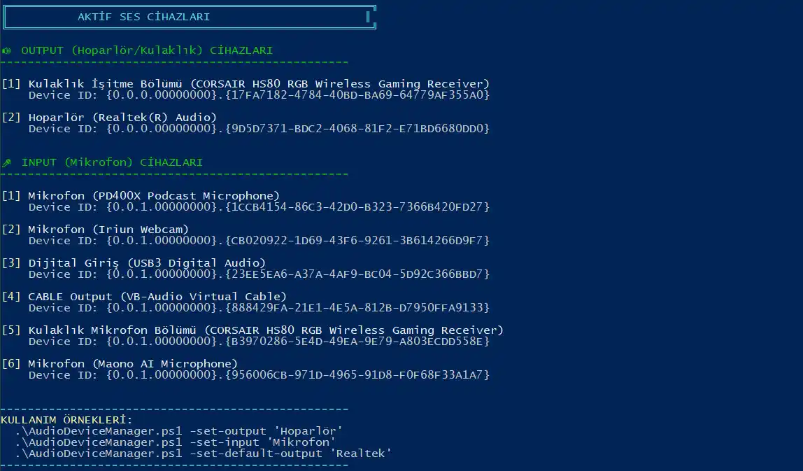 Shell Audio Device Manager